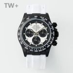 TW Factory Rolex Daytona 40*12.4mm Carbon Fiber Case Lume Fabric Band 4801 Movement Watch